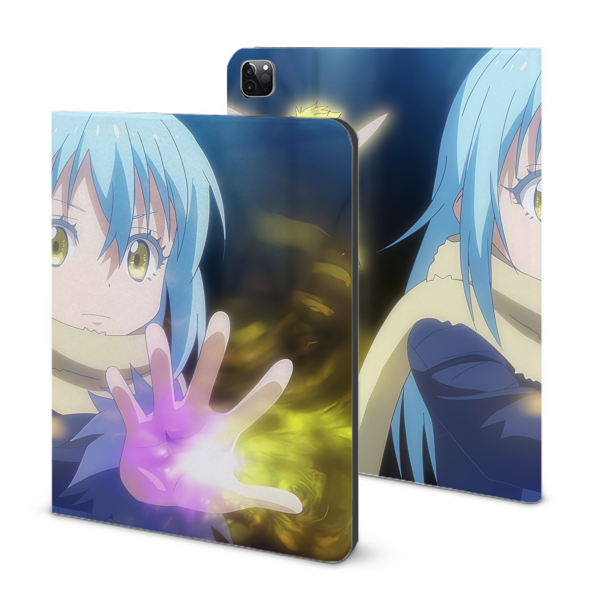 （画像用） 転スラ Regarding Reincarnated to Slime IPad ケース ブック型 PUレザー TPU 耐衝撃 軽量 薄型 ペン収納なし 全面保護 IPad 各モデル対応